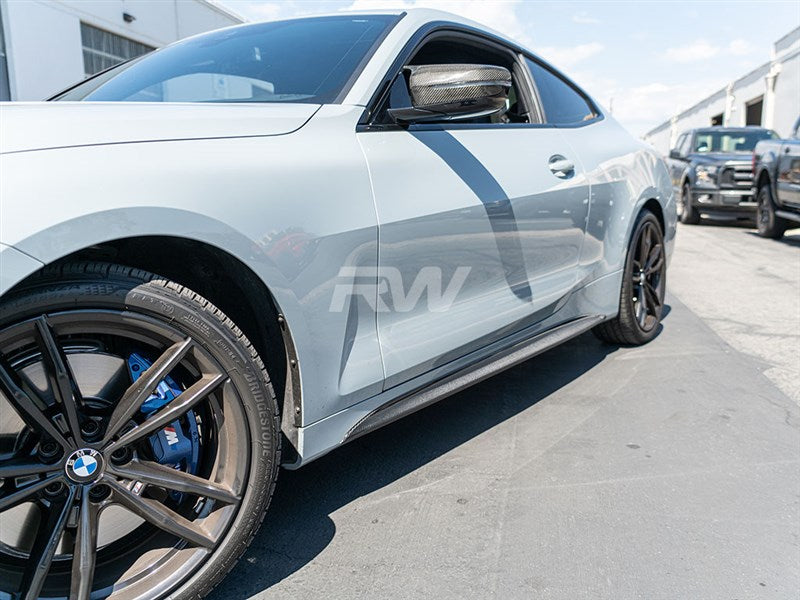 RW Carbon BMW G22/G23 Carbon Fiber Side Skirt Extensions-Exterior-Silicon Valley Bimmer