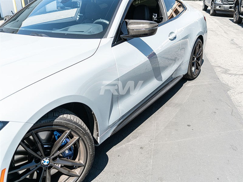 RW Carbon BMW G22/G23 Carbon Fiber Side Skirt Extensions-Exterior-Silicon Valley Bimmer