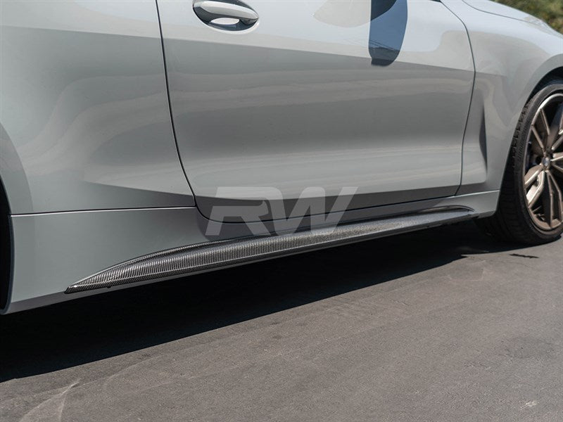 RW Carbon BMW G22/G23 Carbon Fiber Side Skirt Extensions-Exterior-Silicon Valley Bimmer