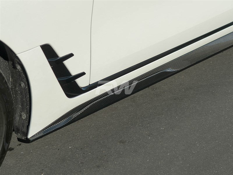 RW Carbon BMW G26 4-Series Full Carbon Fiber Side Skirt Extensions-Exterior-Silicon Valley Bimmer