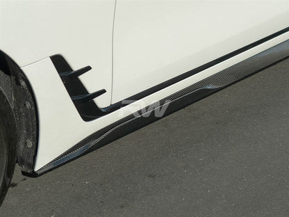 RW Carbon BMW G26 4-Series Full Carbon Fiber Side Skirt Extensions-Exterior-Silicon Valley Bimmer