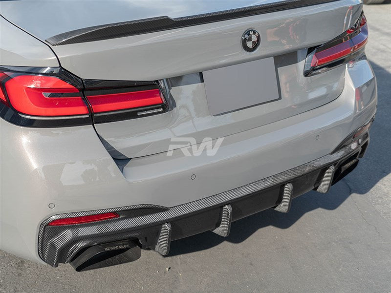 RW Carbon BMW G30 5-Series LCI RWS Carbon Fiber Diffuser-Exterior-Silicon Valley Bimmer