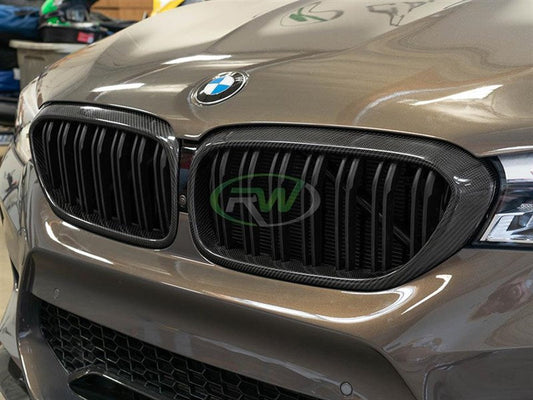 RW Carbon BMW G30 Dual Slat Carbon Fiber Grilles-Exterior-Silicon Valley Bimmer