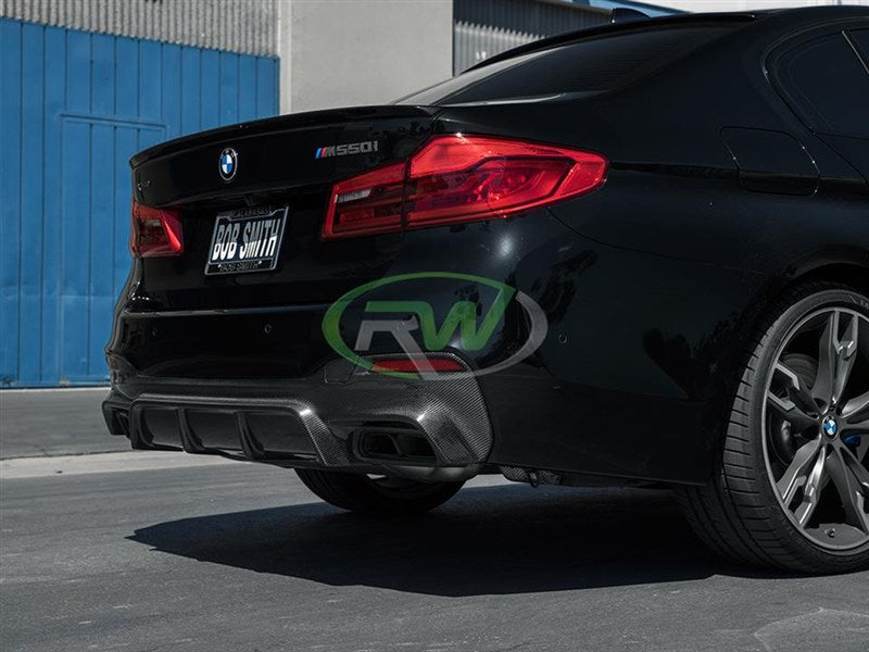 RW Carbon BMW G30 EC Style Carbon Fiber Rear Diffuser-Exterior-Silicon Valley Bimmer