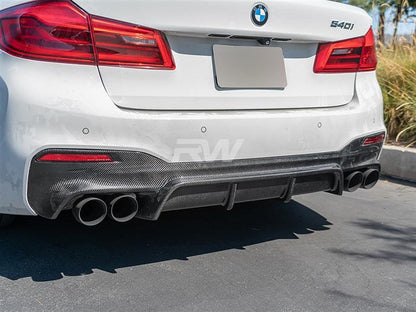 RW Carbon BMW G30 EC Style Carbon Fiber Rear Diffuser-Exterior-Silicon Valley Bimmer
