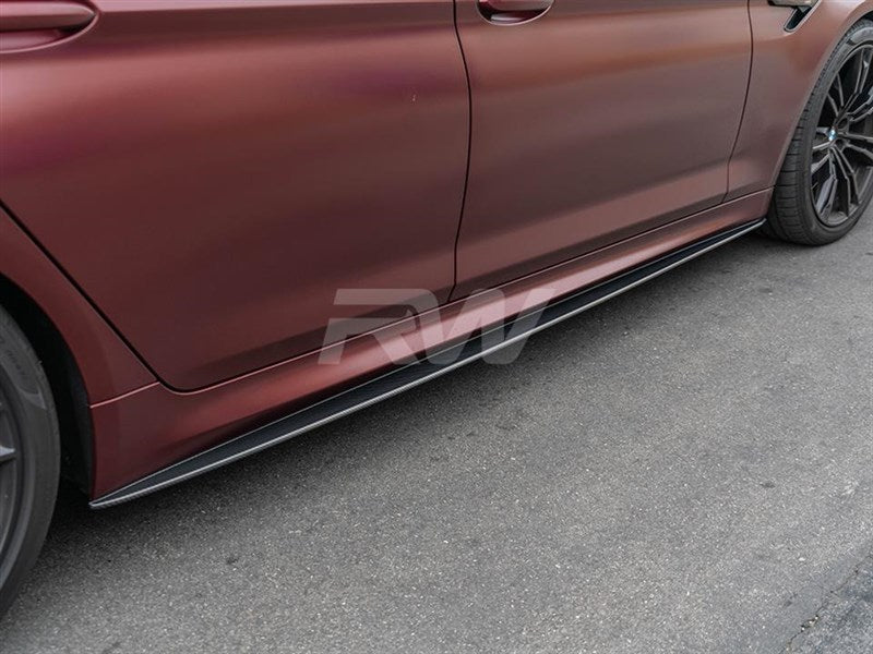 RW Carbon BMW G30 F90 Carbon Fiber Side Skirt Extensions-Exterior-Silicon Valley Bimmer