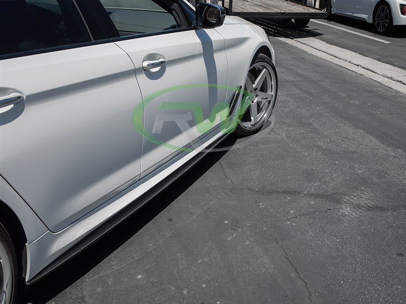 RW Carbon BMW G30 F90 Carbon Fiber Side Skirt Extensions-Exterior-Silicon Valley Bimmer