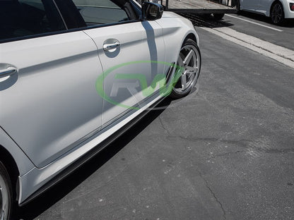 RW Carbon BMW G30 F90 Carbon Fiber Side Skirt Extensions-Exterior-Silicon Valley Bimmer