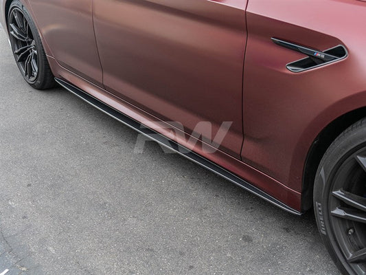 RW Carbon BMW G30 F90 Carbon Fiber Side Skirt Extensions-Exterior-Silicon Valley Bimmer