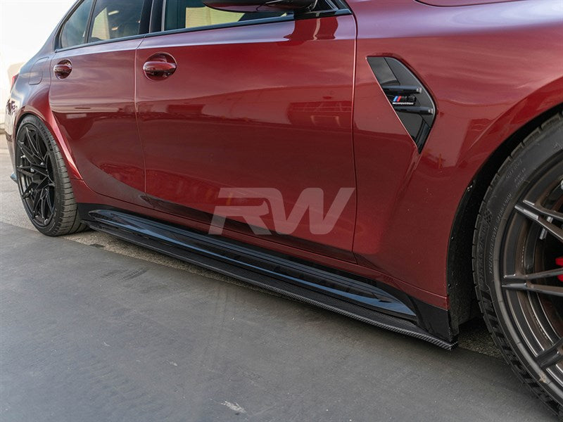 RW Carbon BMW G80 M3 RWS Carbon Fiber Side Skirt Extensions-Exterior-Silicon Valley Bimmer