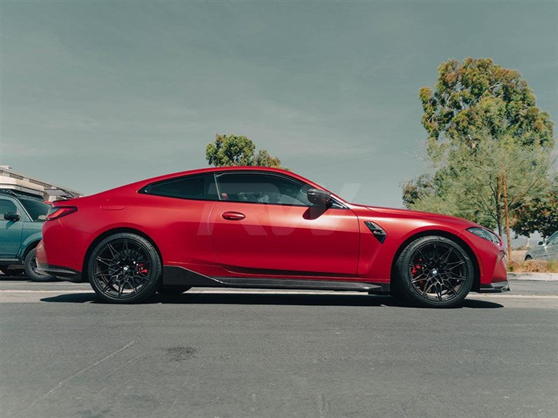 RW Carbon BMW G82/G83 Performance Style Carbon Fiber Side Skirt Extensions-Exterior-Silicon Valley Bimmer