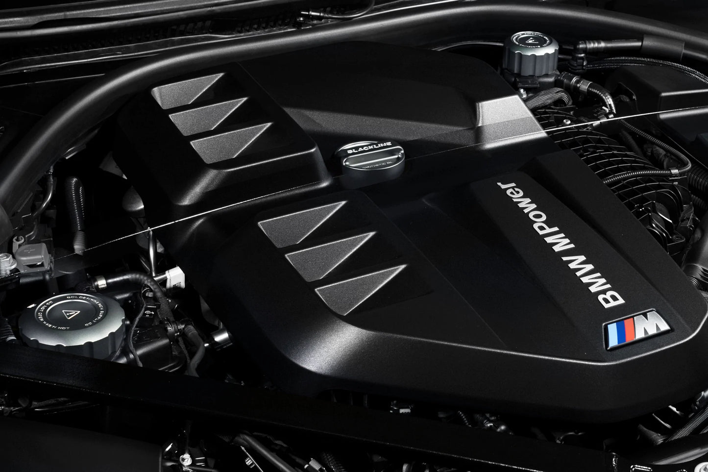 BMW 2021+ S58 Engine BLACKLINE Performance Cap Set (Oil Cap / Coolant Caps)