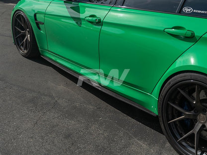 RW Carbon BMW F80 M3 3D Style CF Side Skirt Extensions