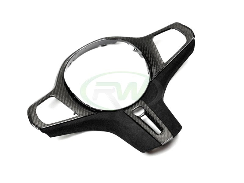 RW Carbon BMW 8 Series M8 Carbon Fiber Alcantara Steering Wheel Trim