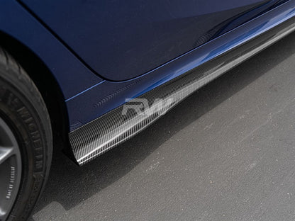 RW Carbon BMW G20 3-Series K Style Carbon Fiber Side Skirt Extensions
