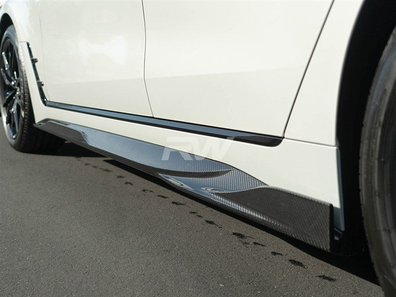 RW Carbon BMW G26 4-Series Full Carbon Fiber Side Skirt Extensions