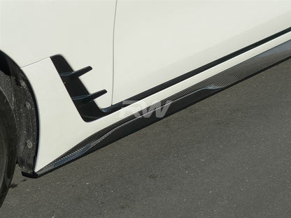 RW Carbon BMW G26 4-Series Full Carbon Fiber Side Skirt Extensions