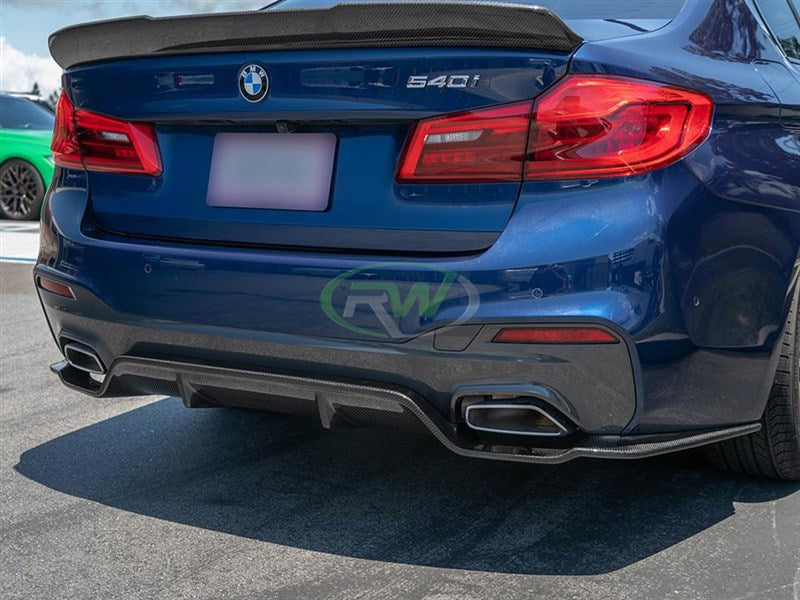 RW Carbon BMW G30 3D Style Carbon Fiber Rear Diffuser