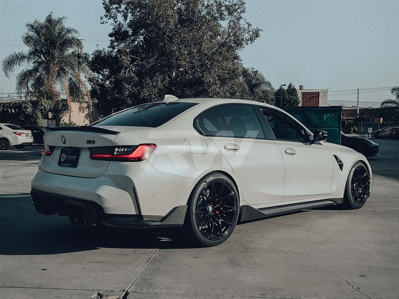 RW Carbon BMW G80 M3 Performance Style Carbon Fiber Side Skirt Extensions